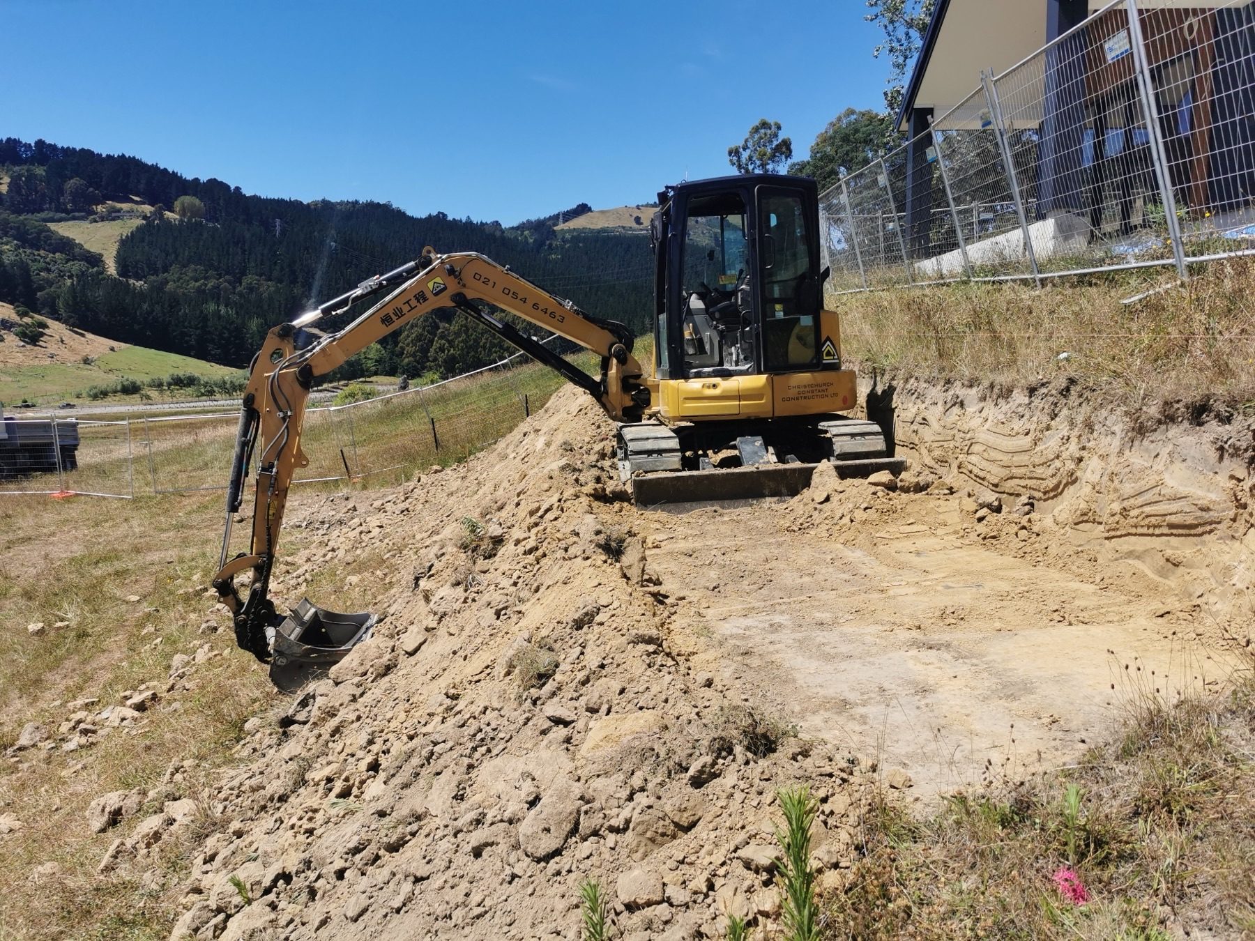 Site clearance beginning on the hillside section, January 2022.